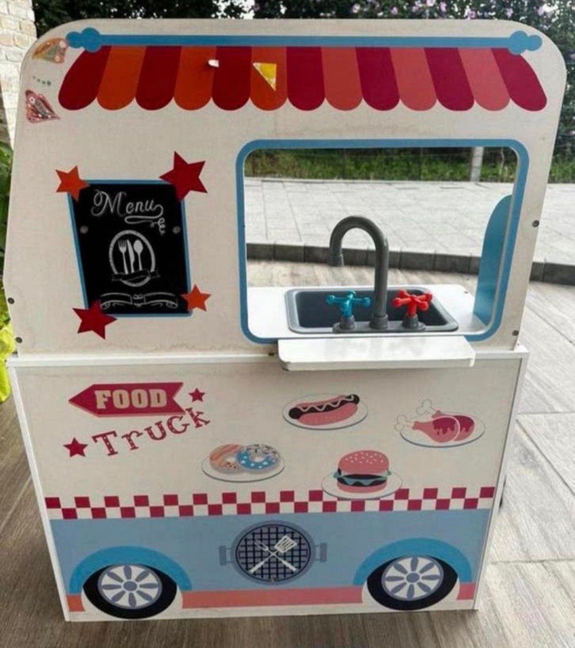 Houten foodtruck speelkeuken, Kinderen en Baby's, Ophalen, Gebruikt, Hout, Speelkeuken