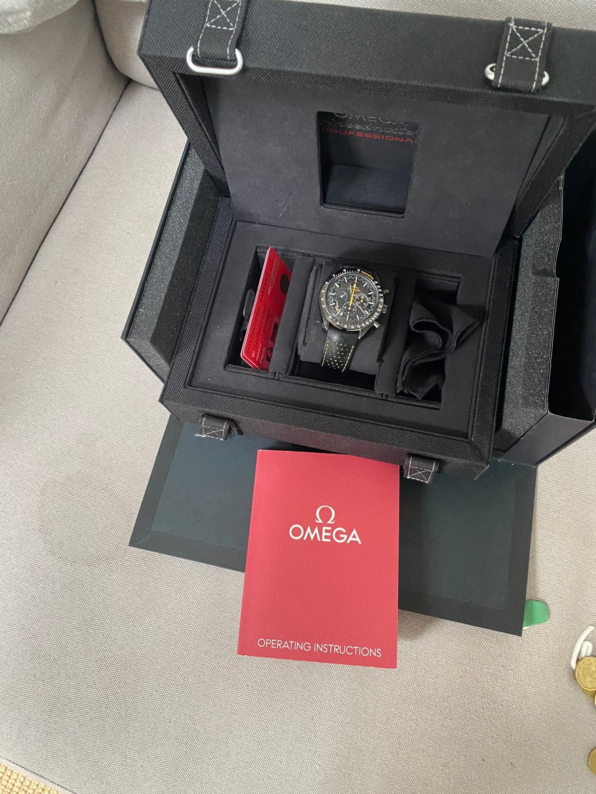 Omega speedmaster apollo 8 2024 full set, Handtassen en Accessoires, Horloges | Heren, Ophalen, Overige materialen, Leer, Polshorloge