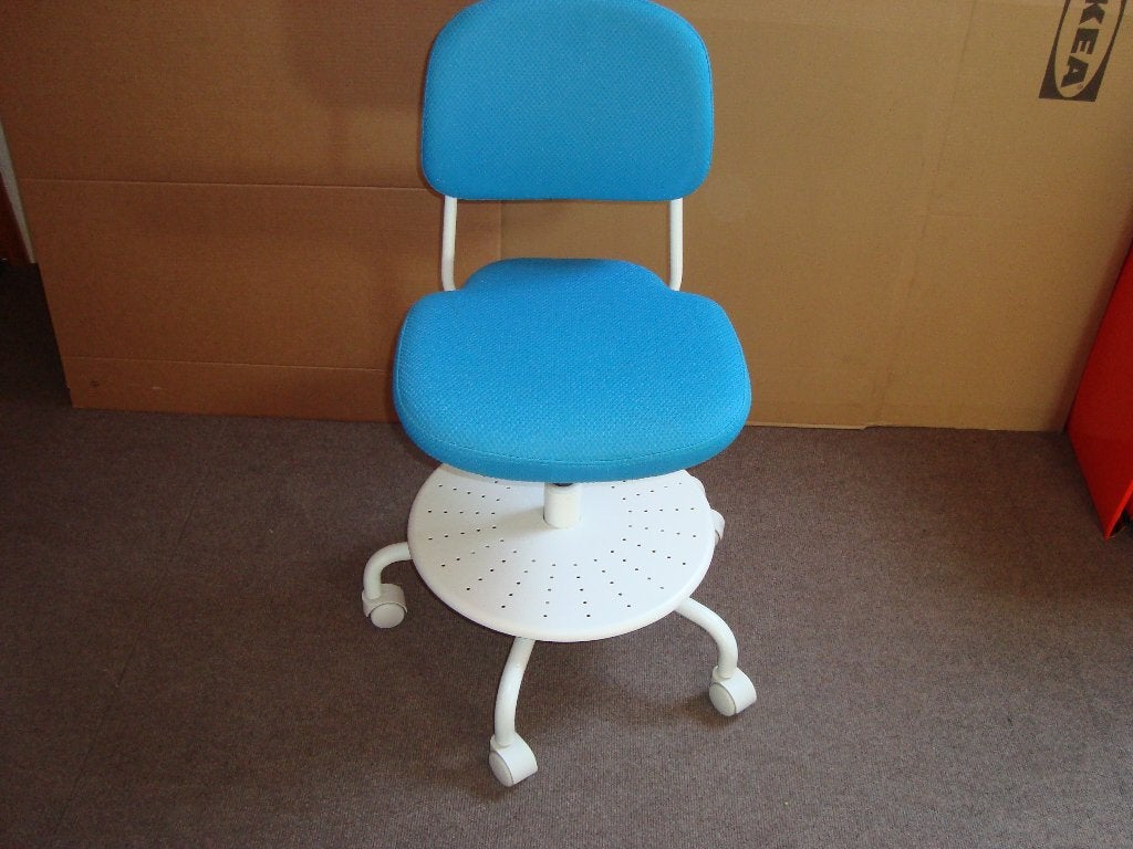 Kinderbureaustoel VIMUND Ikea, Huis en Inrichting, Ophalen, Blauw, Zo goed als nieuw, Bureaustoel