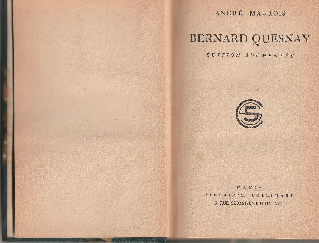 André Maurois “Bernard Quesnay”, Ophalen of Verzenden, Gelezen