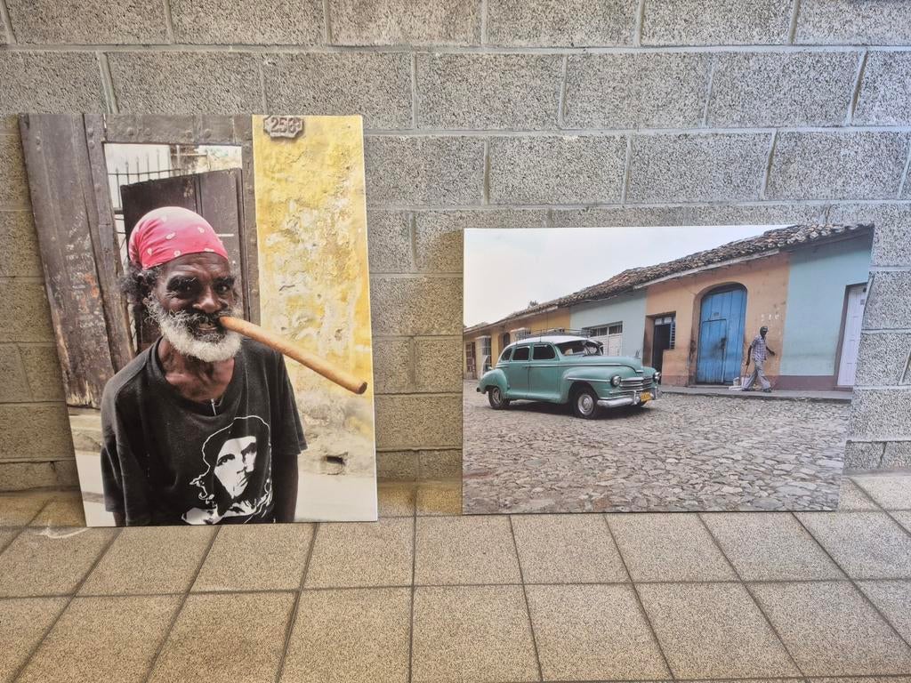 Lot van 2 grote canvas beelden., Enlèvement