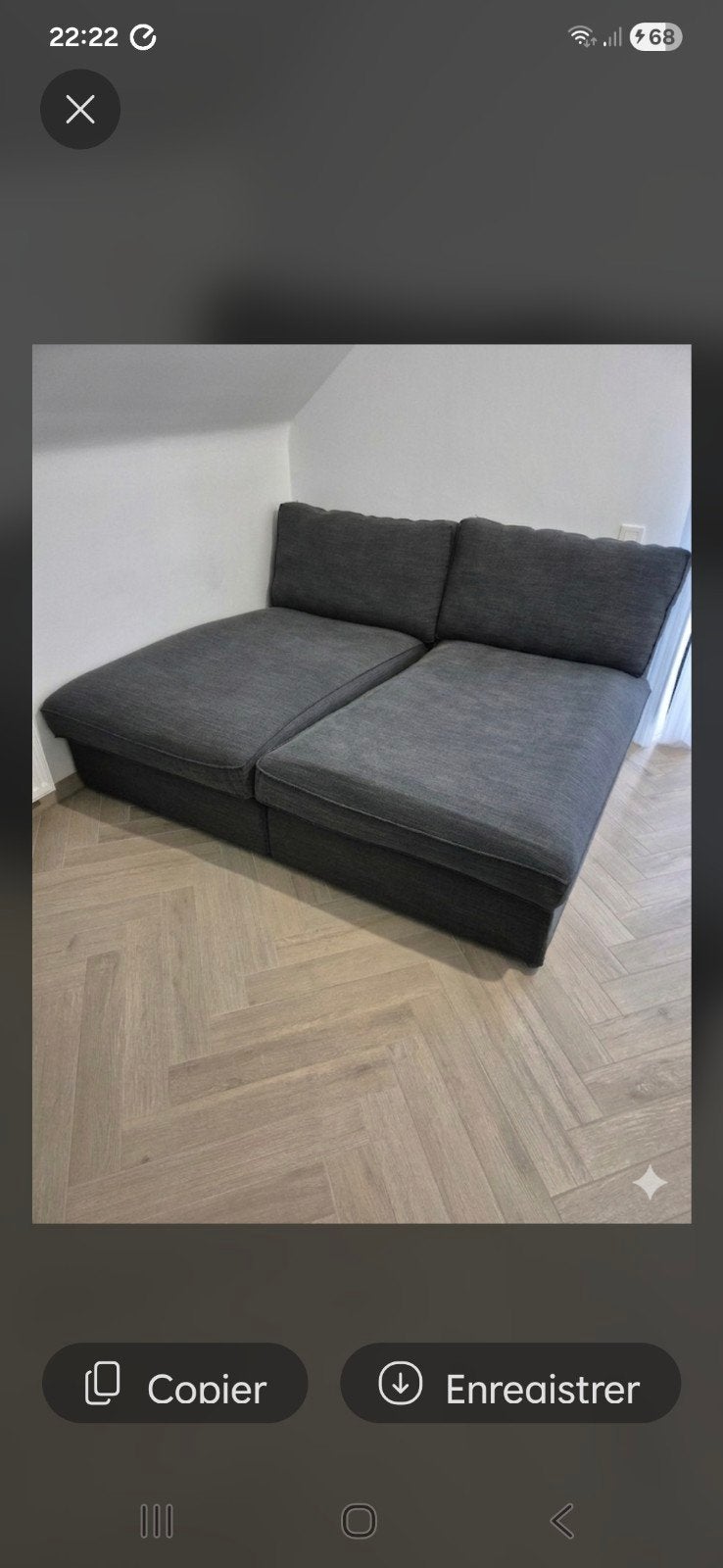 canape modulable, Enlèvement, Gris, 90 cm