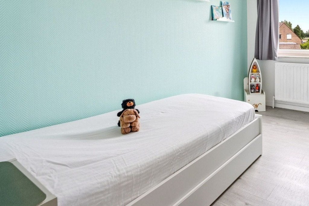 Songesand bedframe met 2 bedlades incl. matras/lattoflex, Ophalen, 100 cm, Wit, Zo goed als nieuw