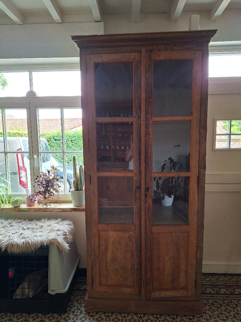 Vitrine, Maison & Meubles, Teck, 25 à 50 cm, Avec tablette(s), Comme neuf