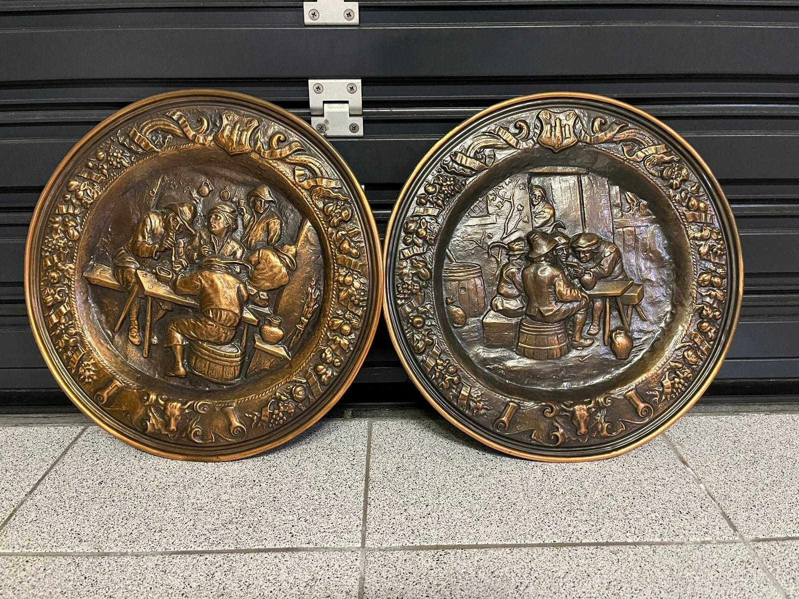 2 koperen sierborden., Antiek en Kunst, Ophalen of Verzenden