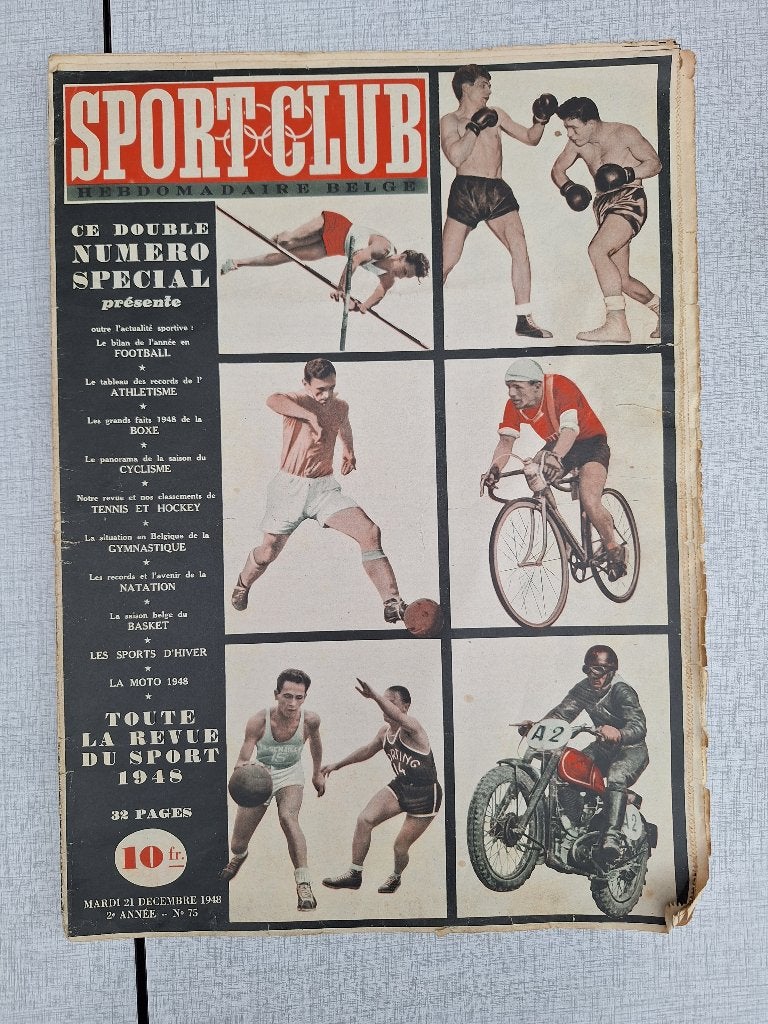 Jean Dratz Sport - Weekblad Sportclub 21/12/1948, Ophalen of Verzenden, Gelezen, Sport en Vrije tijd