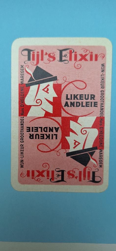 Speelkaart Waregem_Tijl’s Elixir_rood_212, Verzamelen, Ophalen of Verzenden, Gebruikt, Speelkaart(en)