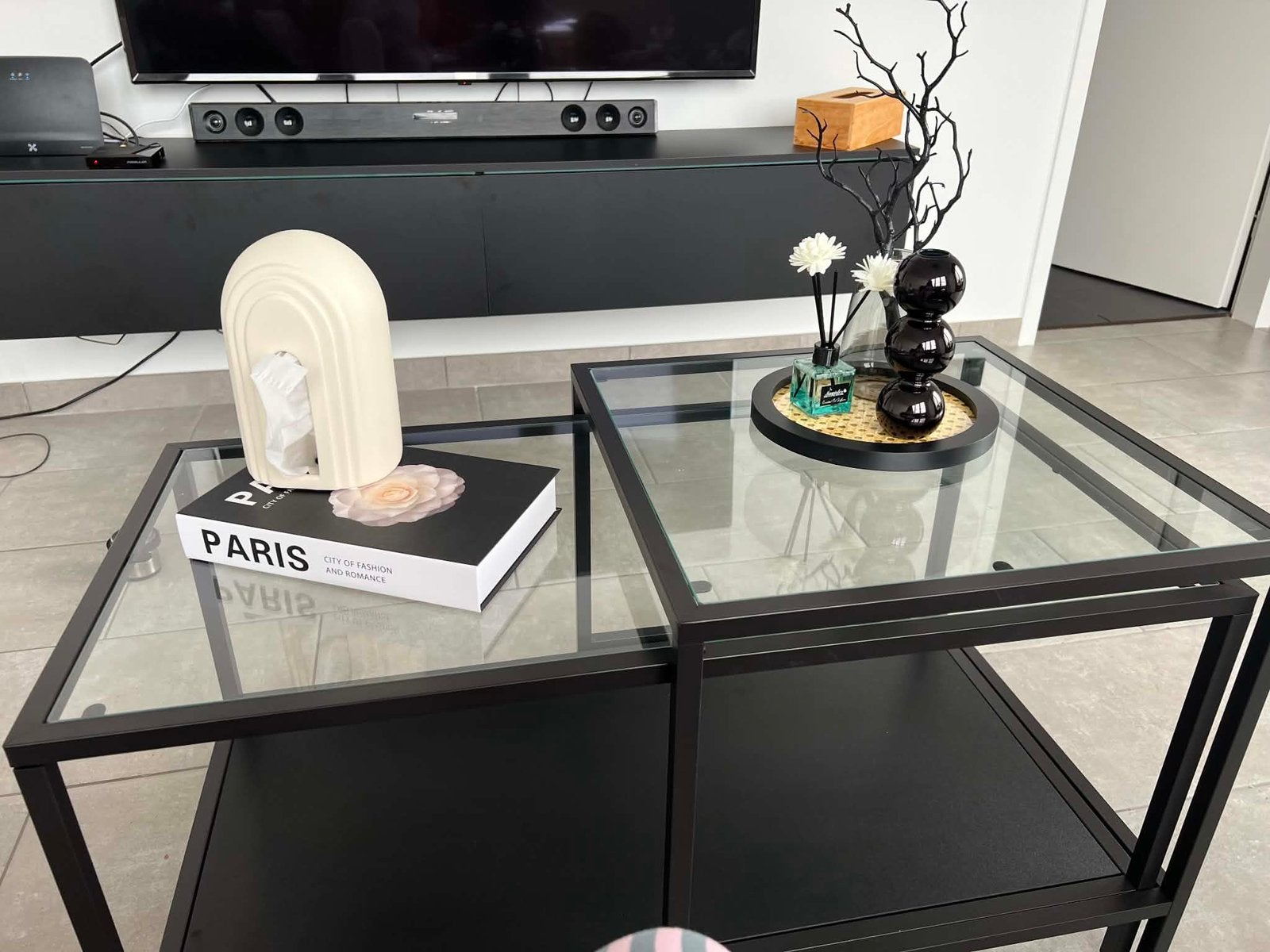 Table de salon, Maison & Meubles, Tables | Tables de salon, 100 à 150 cm, Verre, Comme neuf, Enlèvement