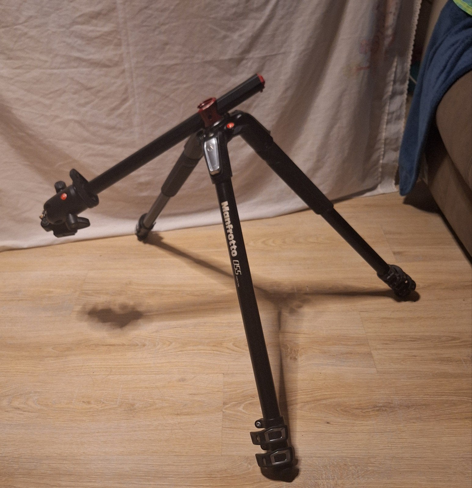 Manfrotto MT055XPRO3 statief + 498RC2 balhoofd., Audio, Tv en Foto, Fotografie | Statieven en Balhoofden, Ophalen, Balhoofd, Snelkoppelingsplaat