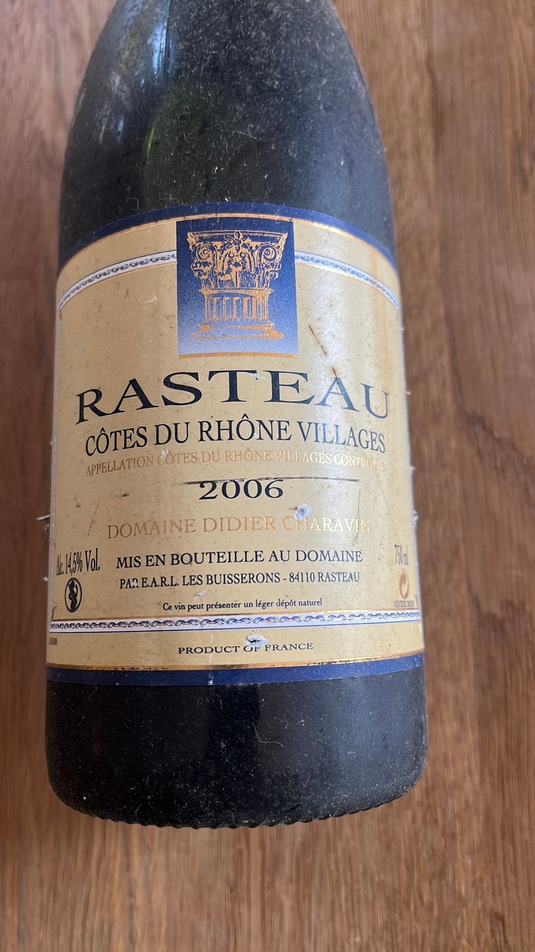 Cotes du Rhone  Rasteau 2006, Ophalen of Verzenden, Zo goed als nieuw, Rode wijn