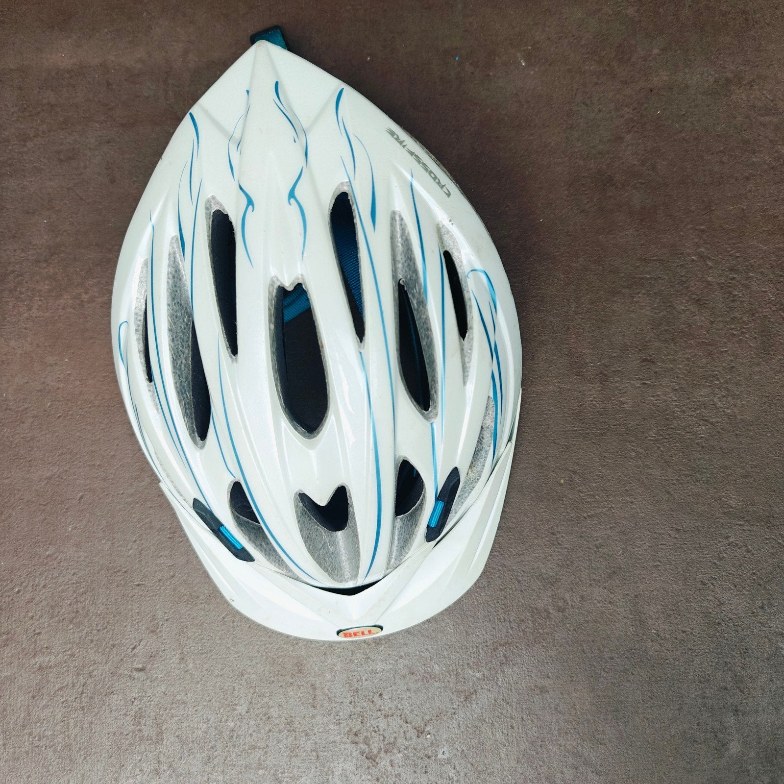 casque 50-57cm Crossfire uni Youth blanc bleu, Enlèvement