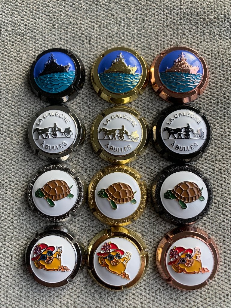 Lot 5 : 12 champagne capsules bijou style, Collections, Enlèvement ou Envoi