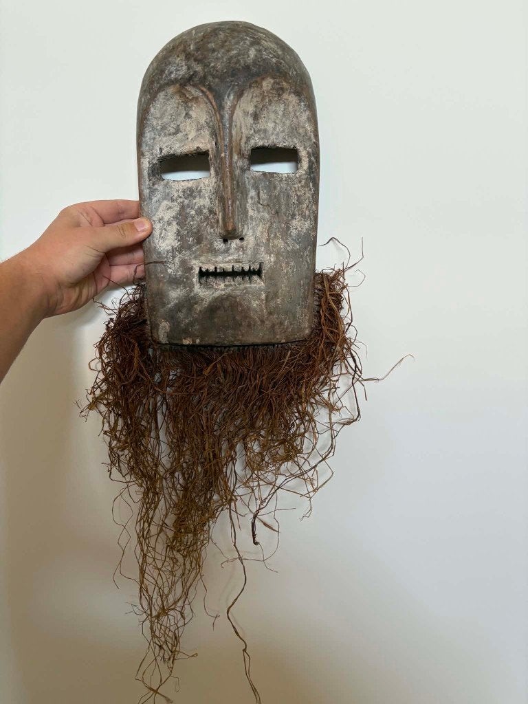 Authentiek Nsembu-masker, Ituri / Kumu, Oost-Kongo (30cm), Afrique, Enlèvement ou Envoi, 30 cm, Multicolore