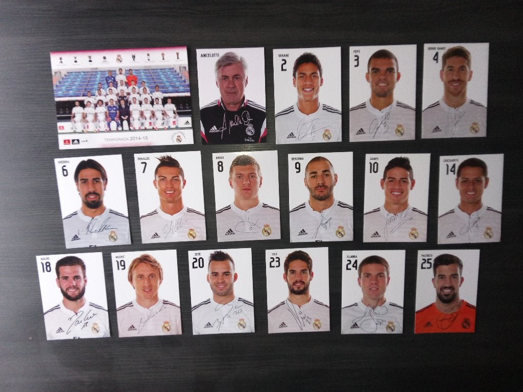 Gesigneerde 2014-2015 set spelerskaarten van Real Madrid, Sport en Fitness, Voetbal, Nieuw, Clubaccessoires, Ophalen of Verzenden