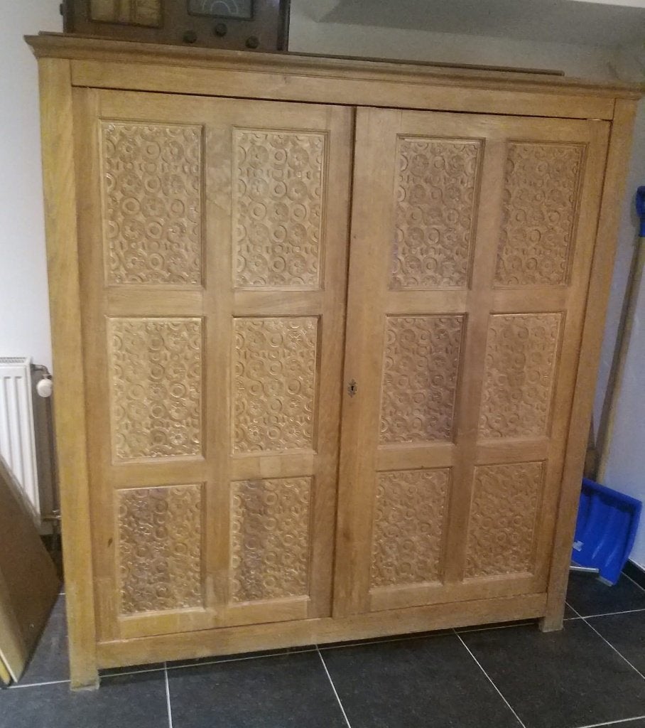 Kleerkasten van licht eikenhout, Ophalen, Gebruikt, 150 tot 200 cm, Eikenhout