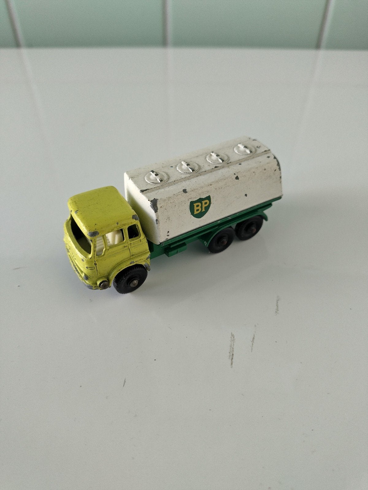 Vintage Lesney Citern Truck AFHALING LEES BESCHRIJVING, Enlèvement, Utilisé, Bus ou Camion, Lesney