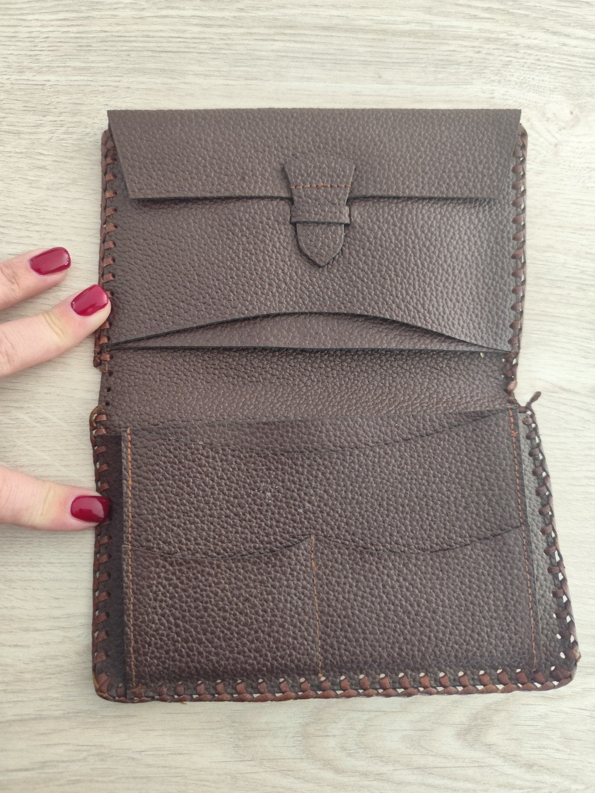 Portefeuille en cuir marron, Ophalen of Verzenden, Leder
