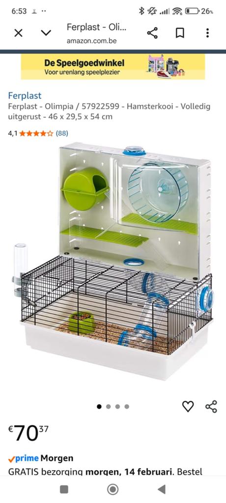 Hamsterkooi met toebehoren, Dieren en Toebehoren, Ophalen of Verzenden