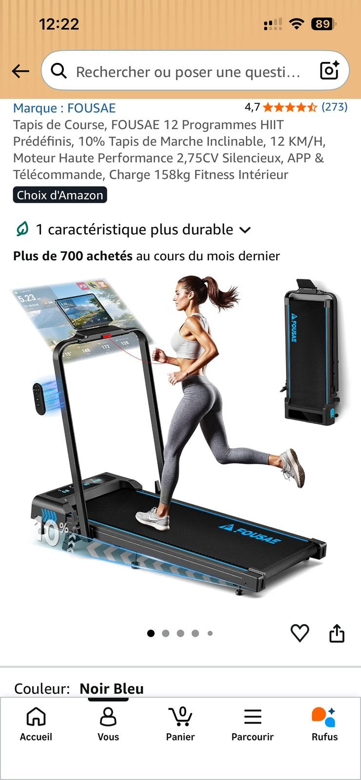 Tapis de course marche, Sport en Fitness, Ophalen, Nieuw, Benen, Loopband