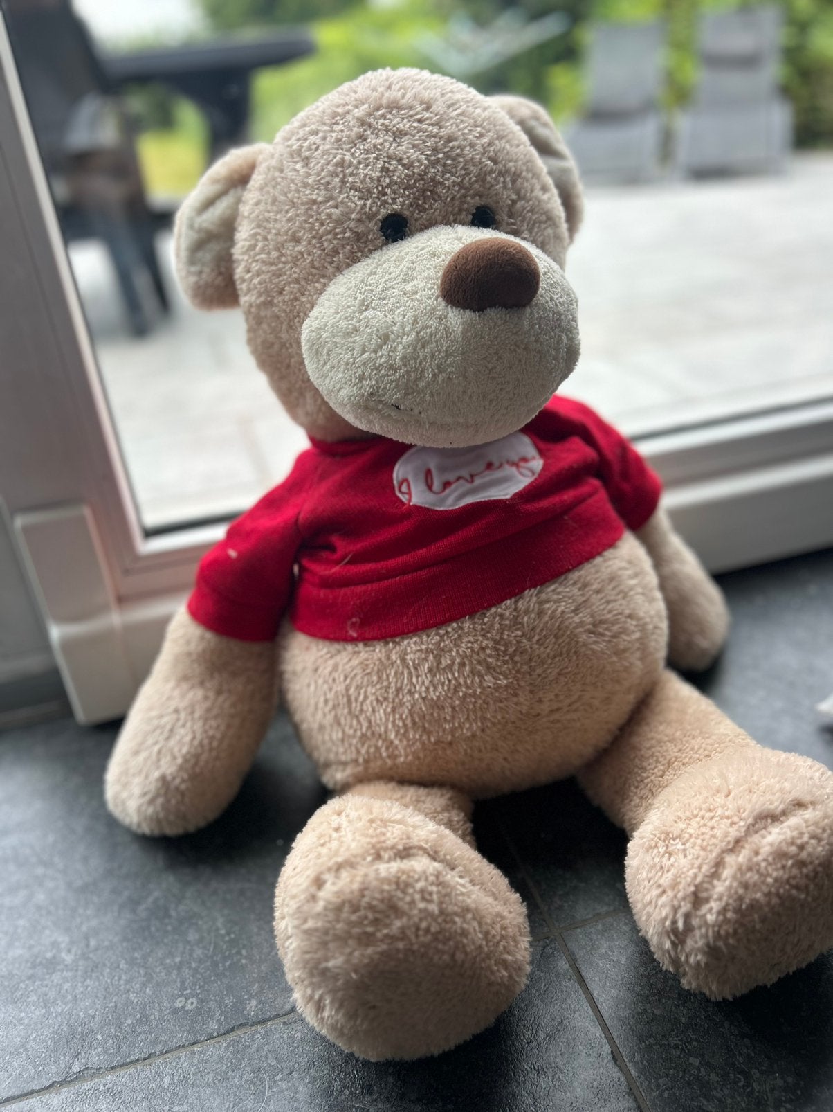 Grote knuffelbeer 47cm, Kinderen en Baby's, Speelgoed | Knuffels en Pluche, Ophalen, Zo goed als nieuw, Rood