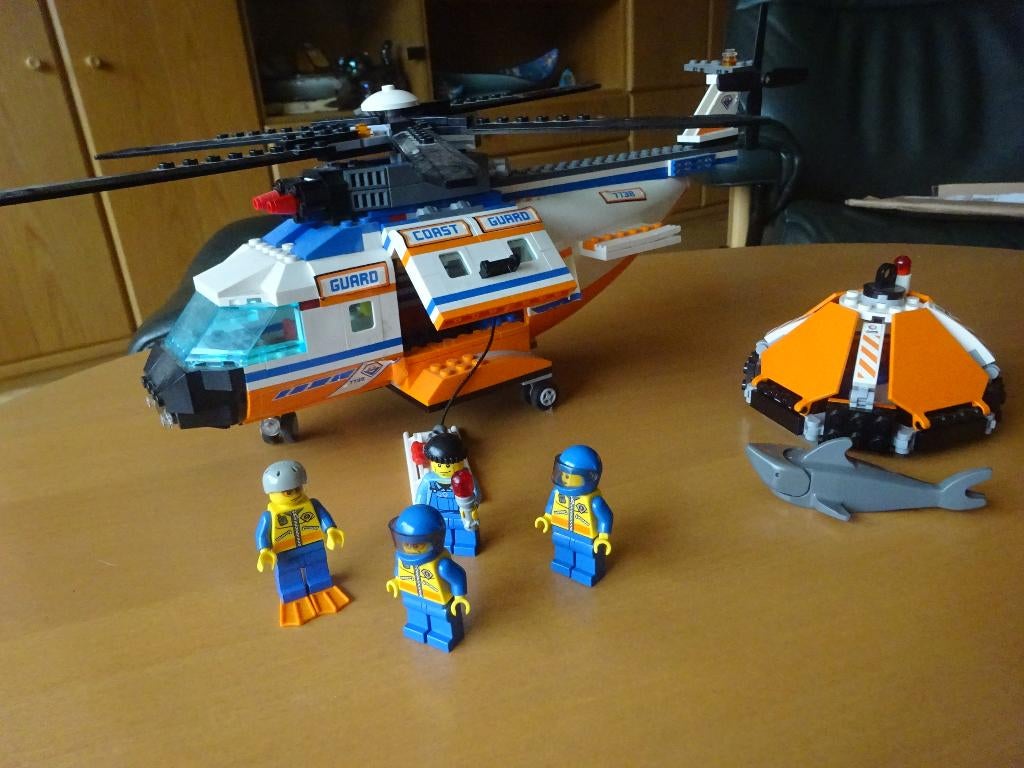 LEGO CITY 7738 Kustwachthelikopter en boot, Ophalen of Verzenden, Gebruikt, Complete set, Lego
