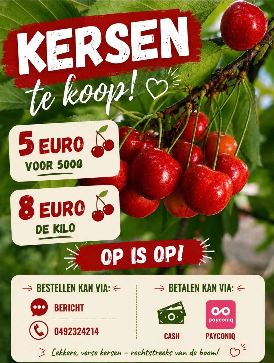 Kersen, Tuin en Terras, Ophalen