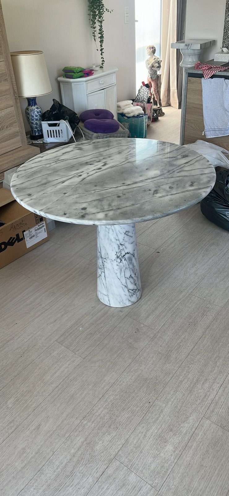 Marmeren tafel, Ophalen, Gebruikt, 50 tot 100 cm, Rond