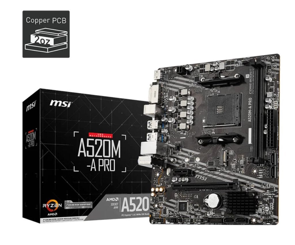 MSI A520M-A PRO AM4 M-ATX Moederbord, Computers en Software, DDR4, AM4, Ophalen of Verzenden, Bijsterhuizen 1111 , Nijmegen Gelderland, NL