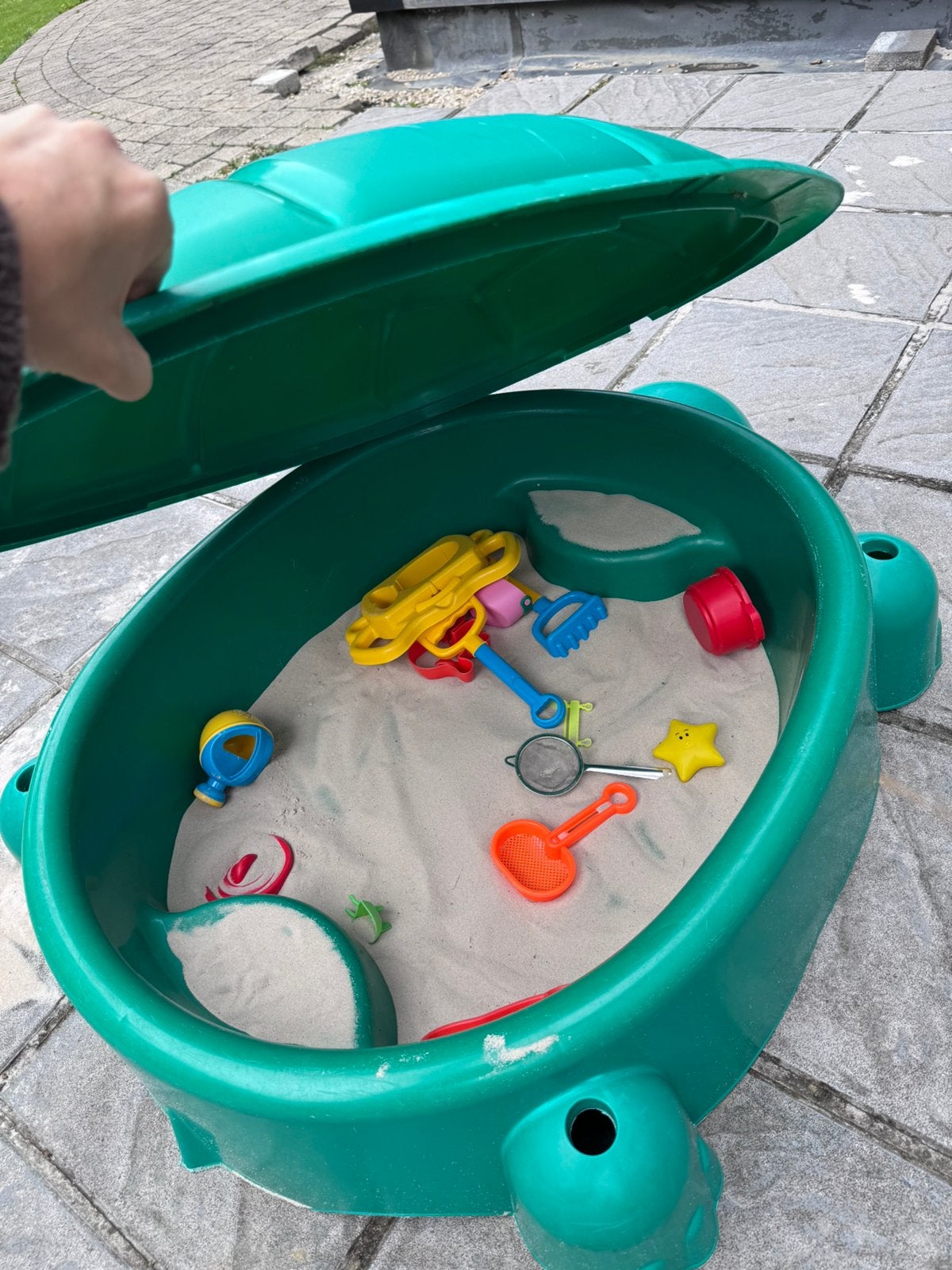 Zandbak schildpad met deksel 115 x 83 cm, Kinderen en Baby's, Ophalen, Gebruikt