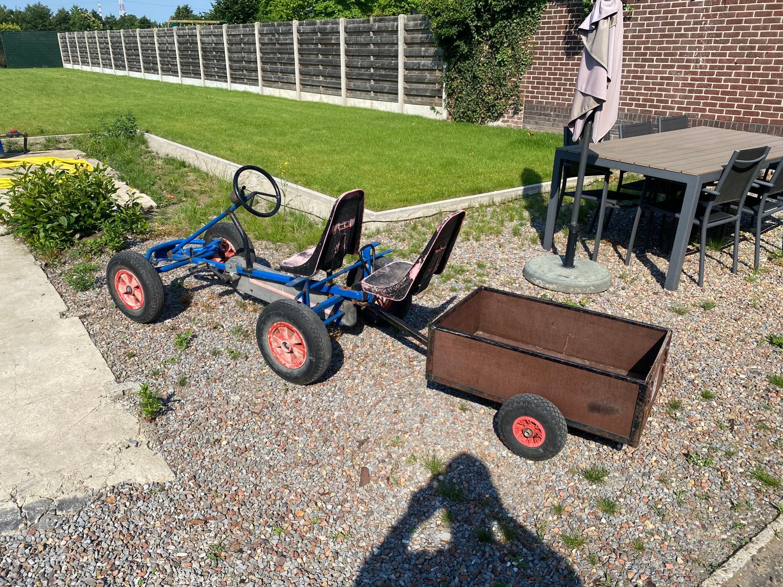 Gocar / skelter met 2de stoel en aanhangwagen, Ophalen, Gebruikt, Berg, Duozit