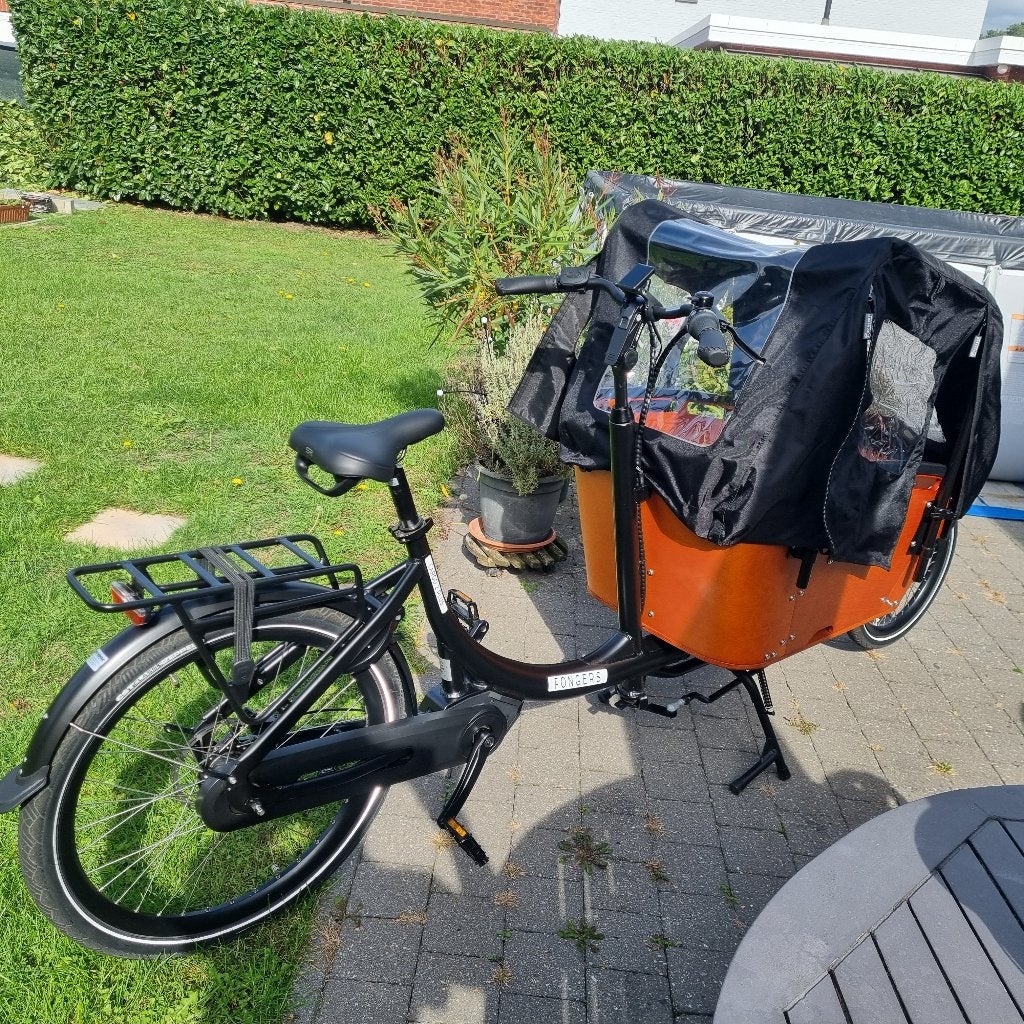 Nieuwe elektrische bakfiets merk: Fongers  zwart/bruin, 4 kinderen of meer, Nieuw, Elektrisch, Ophalen
