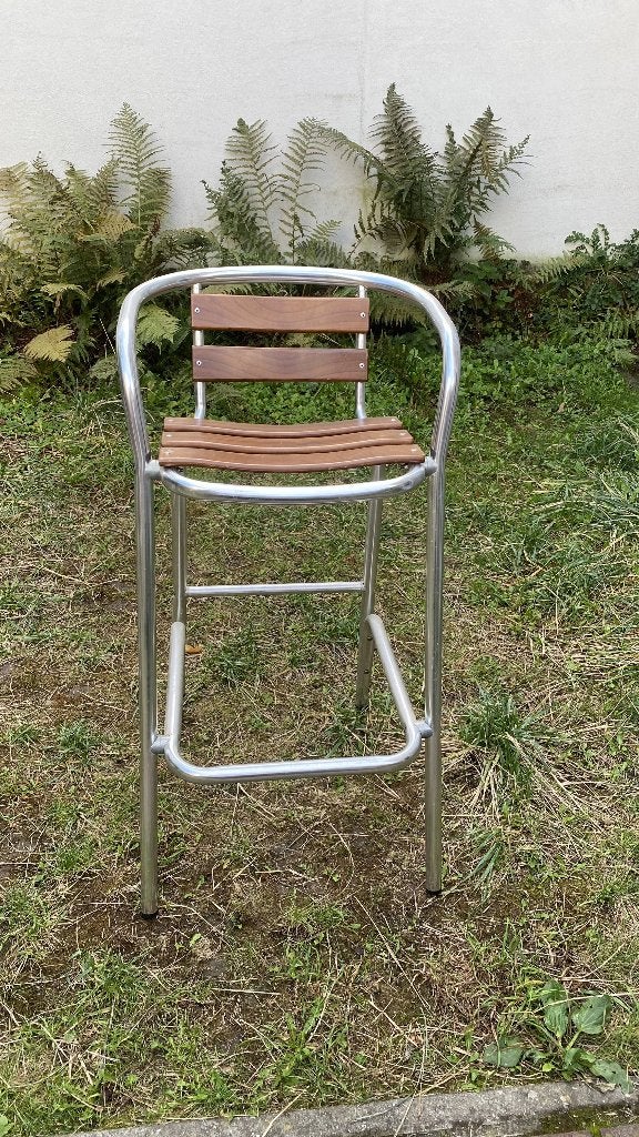 Chaise haute / Tabouret de bar type terrasse de bistrot, Vintage, Comme neuf, Brun, Enlèvement