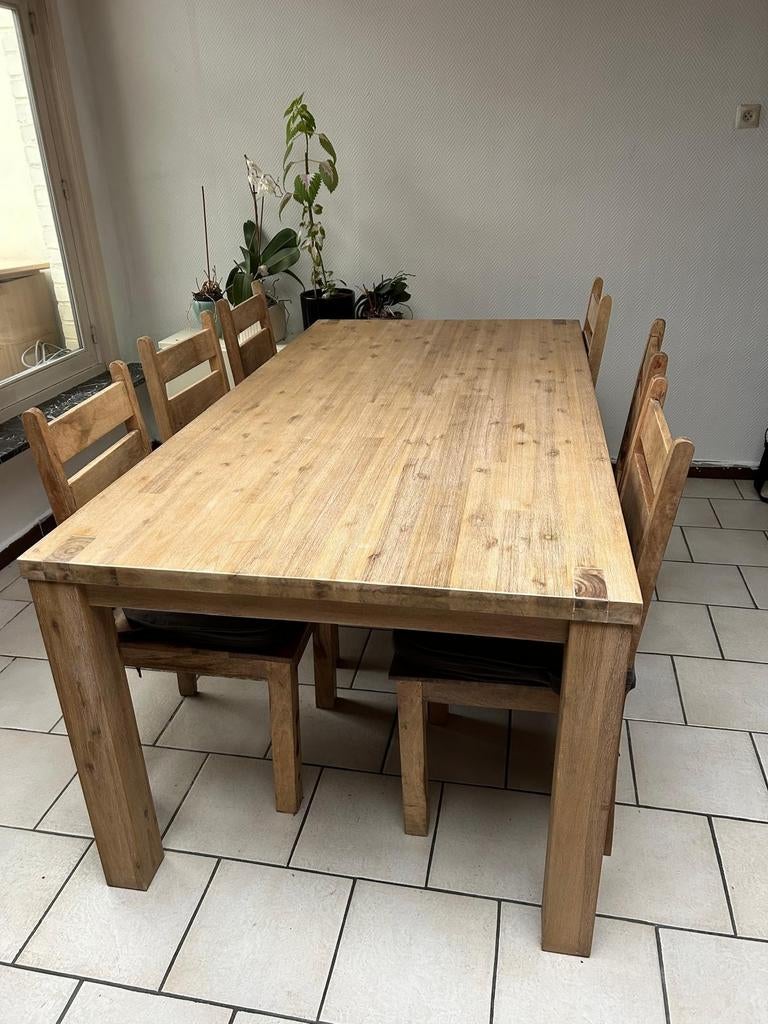 Eettafel 2m x 1m, Ophalen, 6 tot 8 stoelen