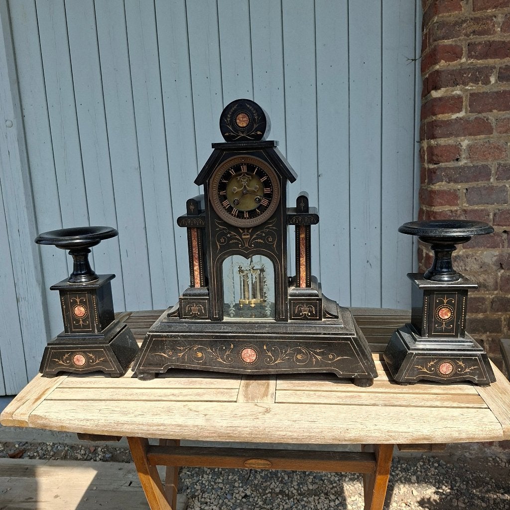Antieke marmeren klok, Antiek en Kunst, Ophalen