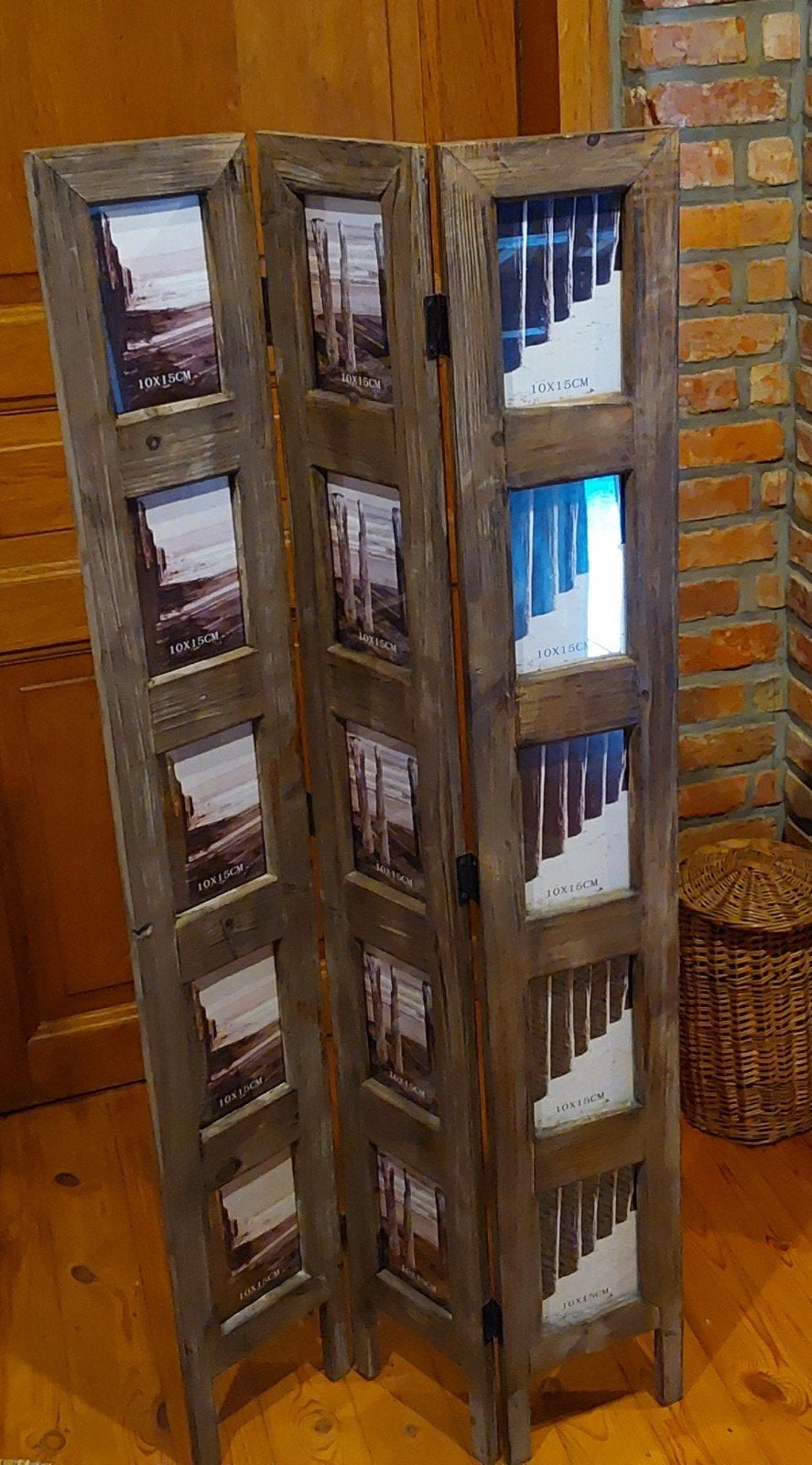 Porte photos triptyque en bois vintage pr 15 photos 1015 
H, Neuf, Autres types, Pour plusieurs photos, Enlèvement