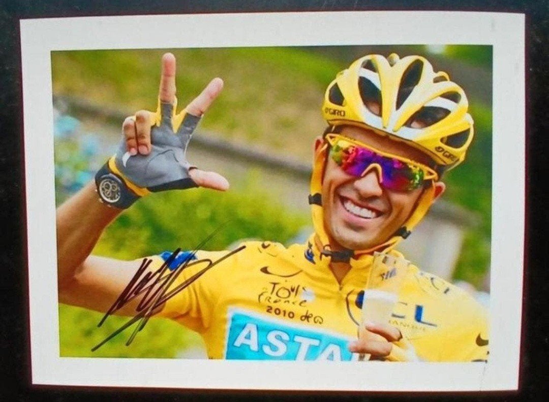 Gesigneerde foto van Alberto Contador., Envoi