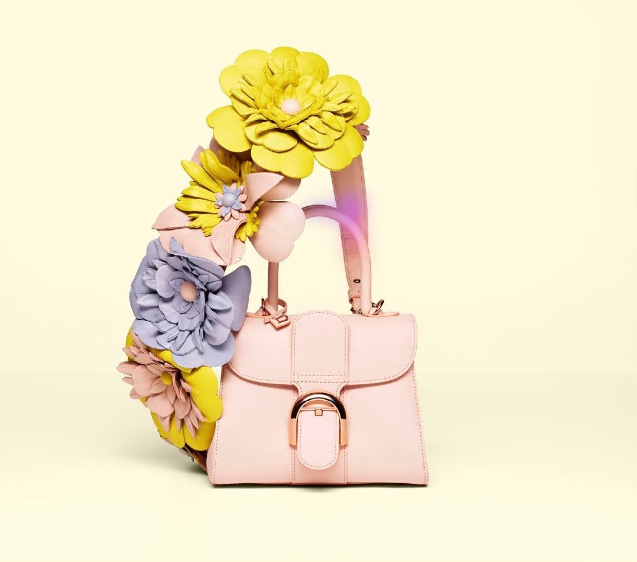 DELVAUX – MAGNIFIQUE BANDOULIÈRE FLORALE EN CUIR – ÉDITI, Bijoux, Sacs & Beauté, Enlèvement ou Envoi, Comme neuf, Autres couleurs