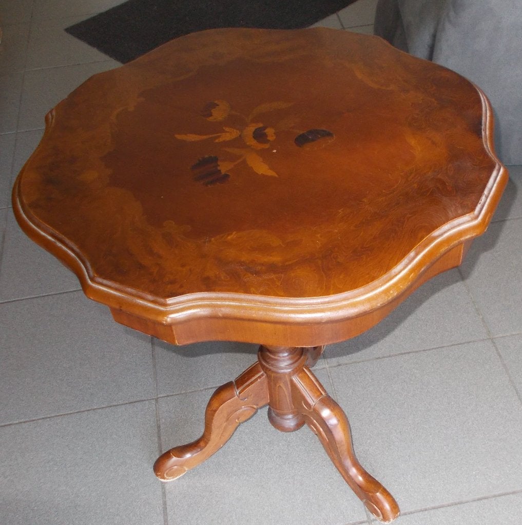 Mooi salon tafel oud met tekening, Ophalen, Zo goed als nieuw, Bruin, Vintage