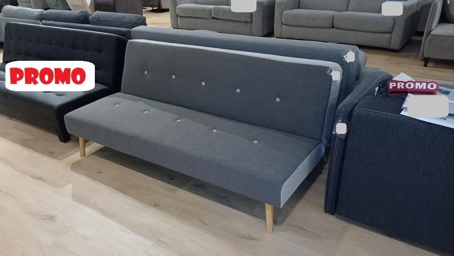 Promo Slaapbanken 'Wally' in grijs stof 180cm +Levering, 90 cm, Grijs, Nieuw, Tweepersoons