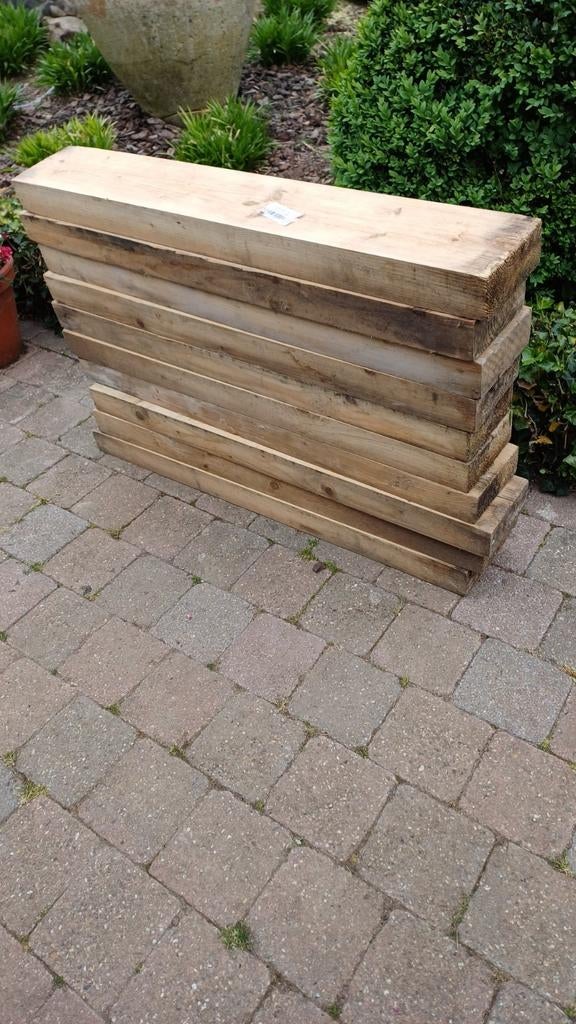 houten balken 9 stuks, Ophalen, Zo goed als nieuw