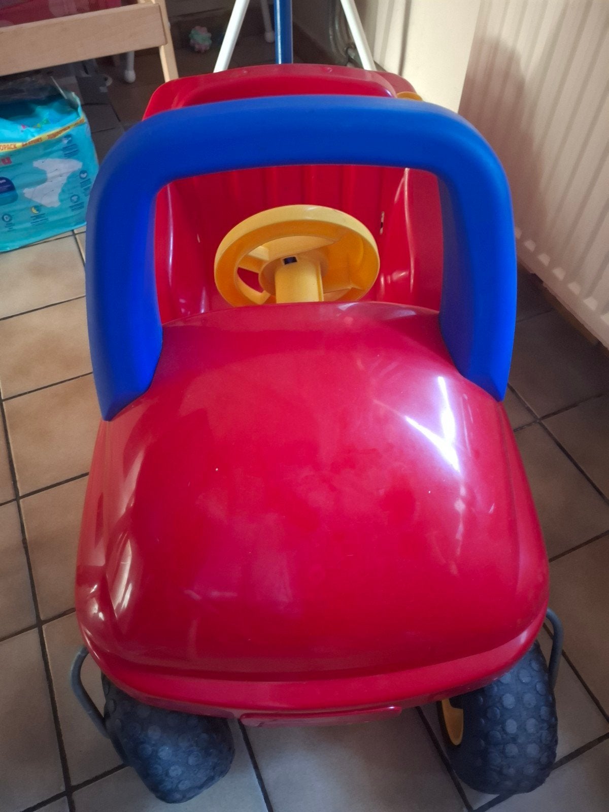 Pousseur porteur vintage avec canne pour pousser, Enfants & Bébés, Enlèvement, Utilisé