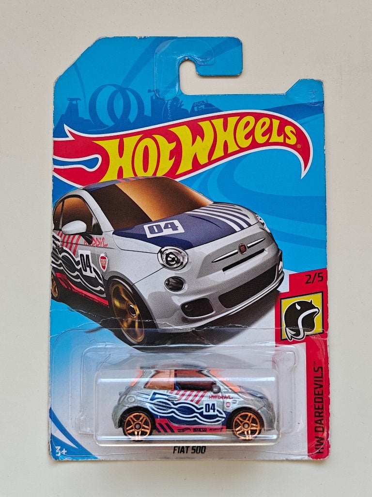 Hot Wheels Fiat 500 Grijs HW Daredevils, Hobby en Vrije tijd, Ophalen of Verzenden, Gebruikt, Auto