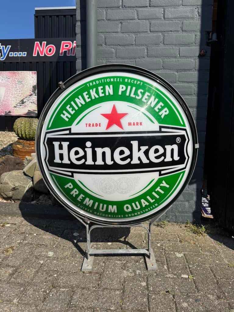 Heineken reclame lichtbak, Ophalen, Gebruikt, Reclamebord, Plaat of Schild, Heineken