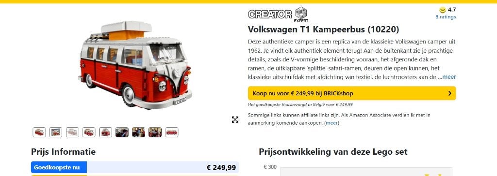 LEGO CREATOR 10220 – VOLKSWAGEN T1 CAMPER VAN, Kinderen en Baby's, Lego, Nieuw, Ophalen of Verzenden, Compleet