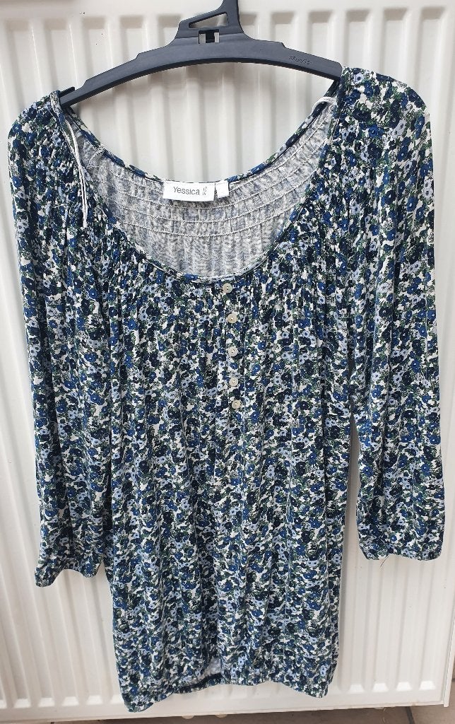 Blouse van C&A (Yessica) maat S, Blauw, Ophalen of Verzenden, Maat 36 (S), Gedragen
