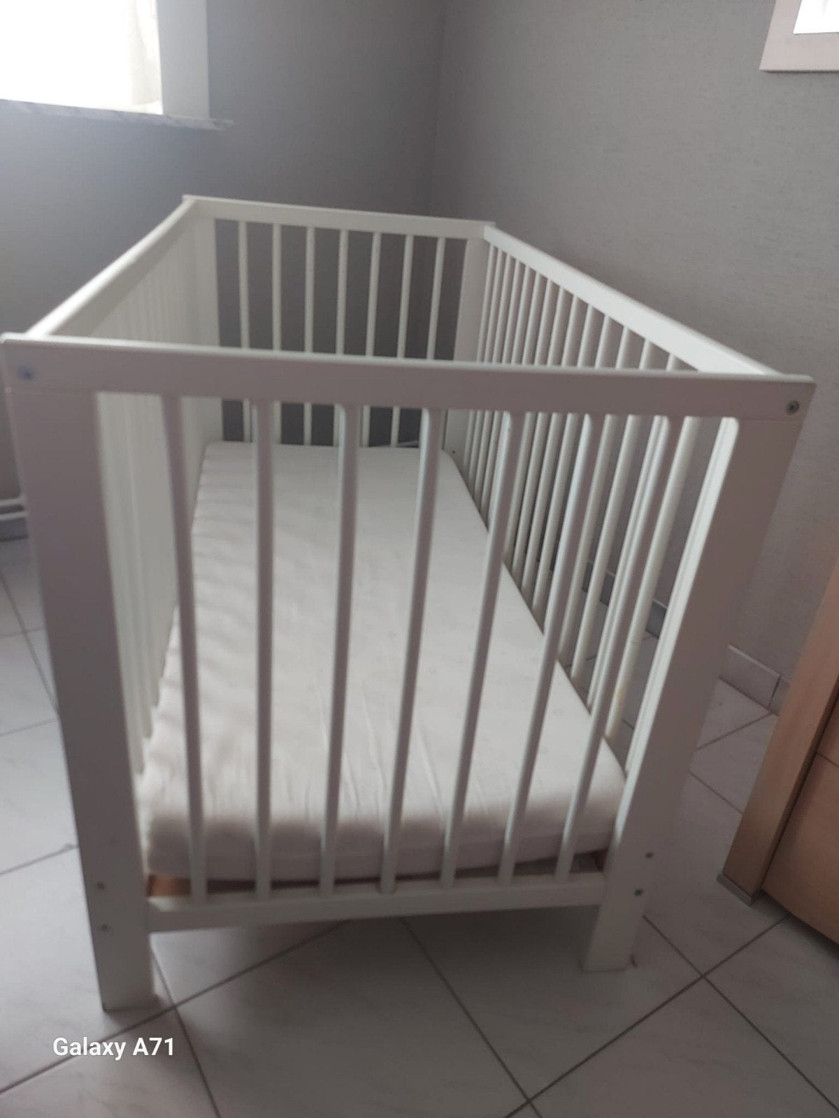 kinderbedje, Kinderen en Baby's, Ophalen, Zo goed als nieuw, Rechthoekig, In hoogte verstelbaar