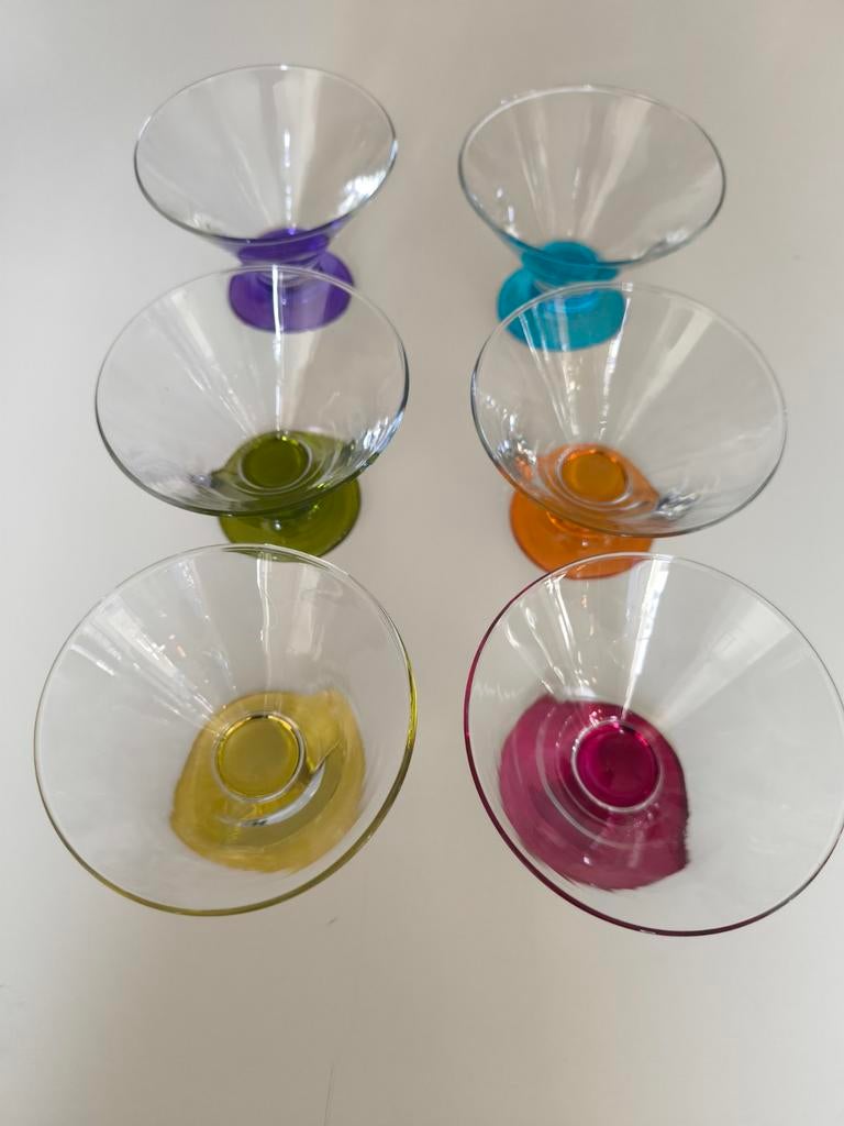 6 retro/ vintage glazen, coupé of apero, Ophalen of Verzenden