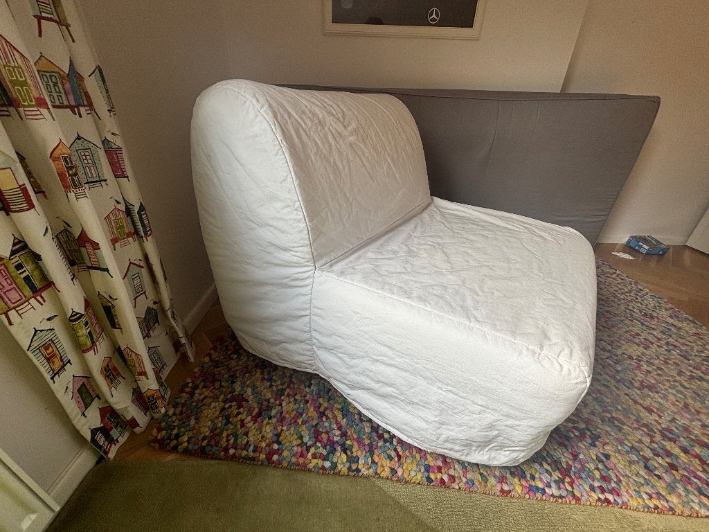 Canapé/fauteuil IKEA Lycksele 1 p. convertible, Maison & Meubles, Une personne, Utilisé, Blanc, 190 cm ou moins