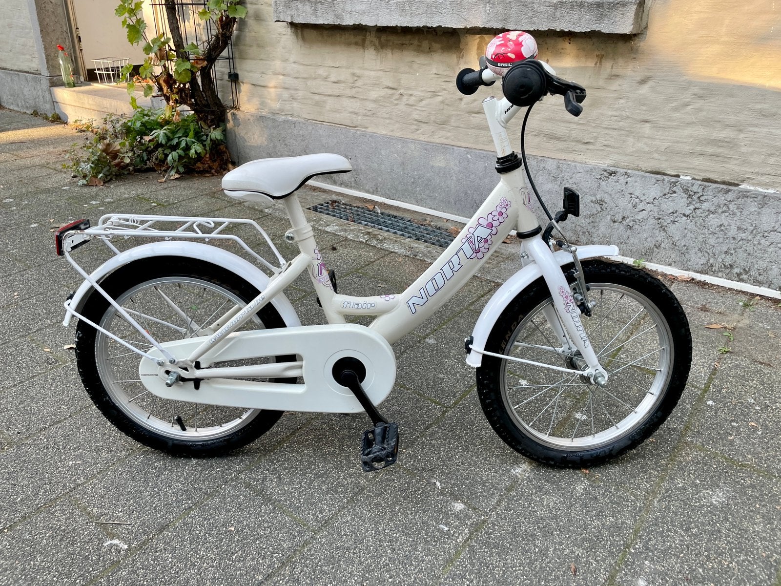 Norta Flair kinderfiets 20 inch – wit/roze – goede staat, Ophalen, Terugtraprem, Gebruikt, Handrem