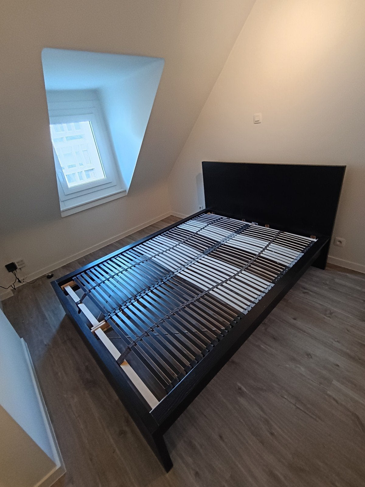 Lit IKEA MALM 140*200 + sommier à lattes, Queen size, Enlèvement, 200 cm, Bois